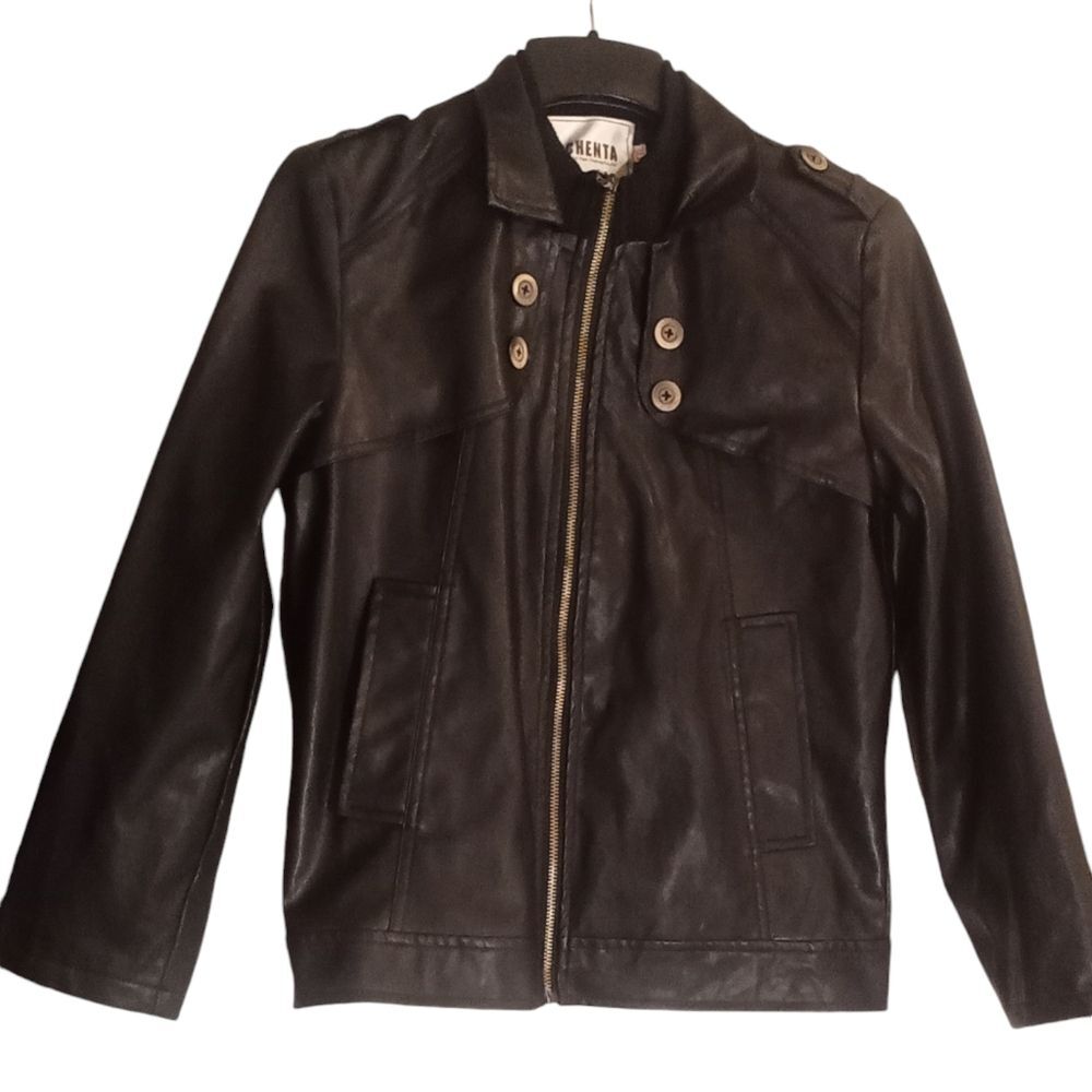 NWT Black Faux Leather Moto Jacket